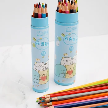 

12/24 WaterColor Pencils Wood Colored Pencil Set Lapis Painting gifts for kids Art School Supplies Sketching Wood Color Pencil