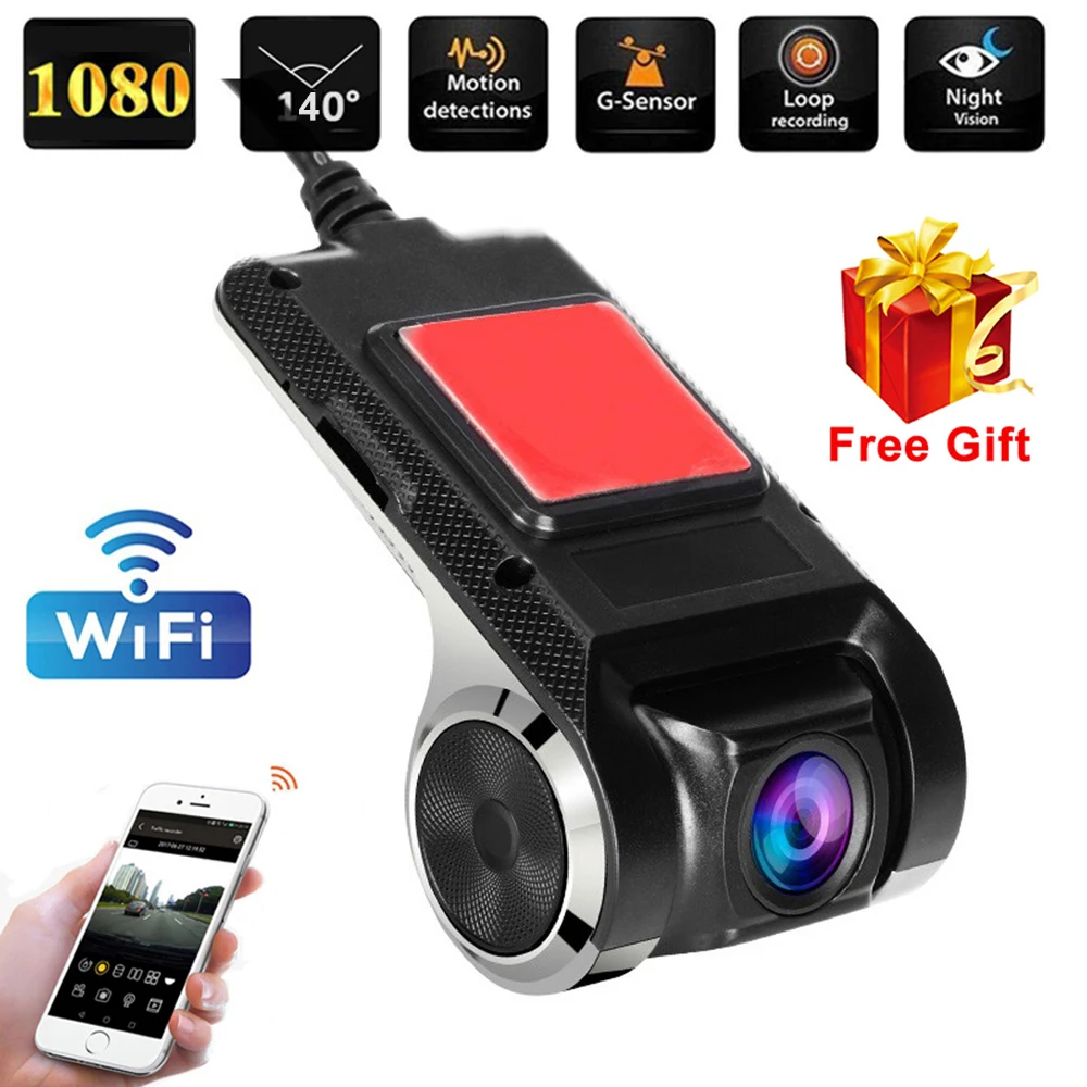 ADAS 1080P واي فاي داش كاميرا DVR داش كاميرا سيارة واي فاي داش كاميرا أندرويد DVR مسجل السيارة داش كاميرا ليلة الإصدار 1080P مسجل