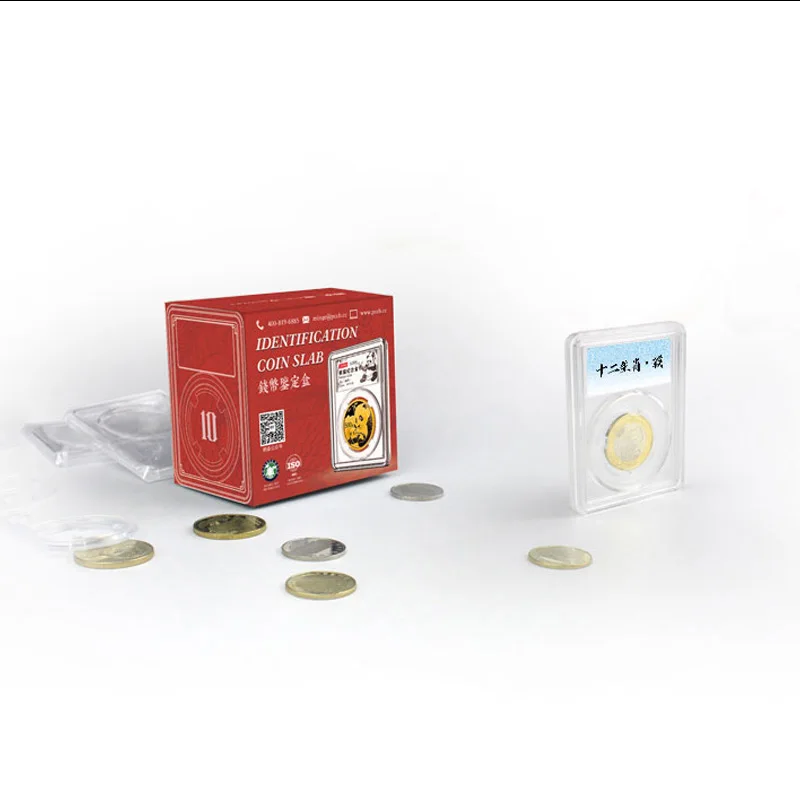 Coin Holder Plastic Coin Holder 10 pieces 9.5mm~26.5mm Graded IDENTIFICATION COIN DISPLAY SLAB/slabs storage CLEAR COIN SNABS/slabs clear color 10 pcs/lot