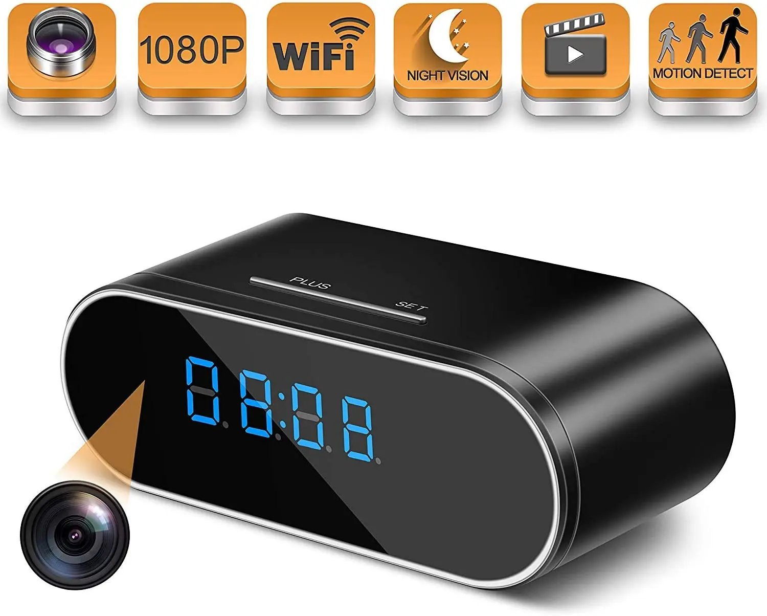 Wireless WiFi Camera Full HD 1080P Clock Mini Cameras Security Monitor Video Recorder Nanny Cam 140 Angle Night Vision hidden tf |