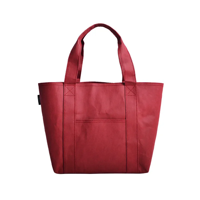 

Guangzhou Bright Red Kraft Paper Portable Paper Bag Customizable South Korea Cute Clutch Bag Women's Bag Customizable Dark Flour