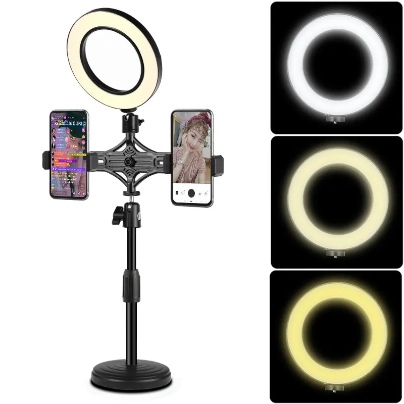

26cm Selfie Stick Ring Light Dimmable 16cm LED Selfie Annular Lamp Camera Photography Fill Light Camera Flash for Live Stream VK