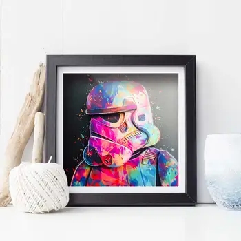 

3D Paper Sculpture Painting Star Wars Creative Picture Movie Wall Decorative Posters With Frame Home Decor Gift For Living Room