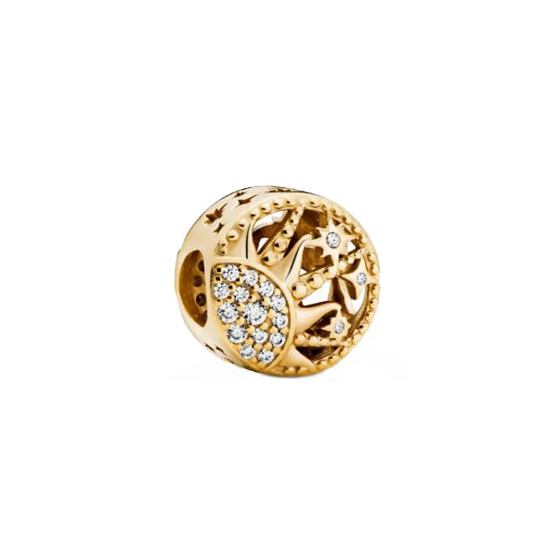 

2020 Spring New 925 Sterling Silver Beads Sun Openwork Charms fit Original European Bracelets Women DIY Jewelry