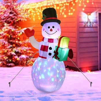 

1.5m Blow Up Inflatable Christmas Decoration Rotating Light Holiday Indoor Outdoor Yard New Year Ornaments Garden Snowman Model