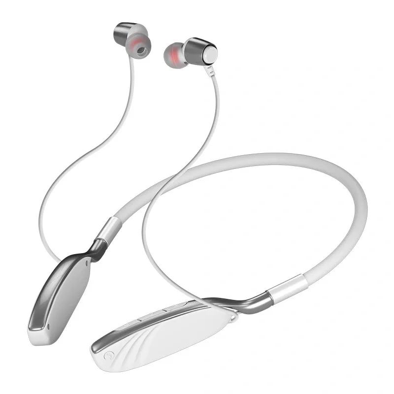 Wireless Sports Earphone Bluetooth 5 0 Stereo Hanging Neck Metal Magnetic Headphone With Microphone Sweat Proof