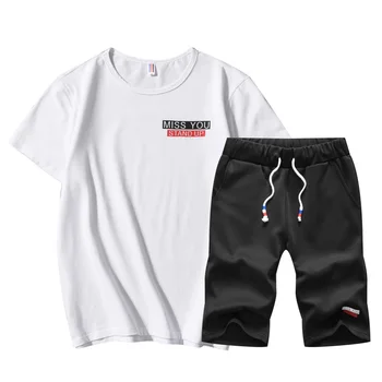 

2018 Summer Set Men Causal Beach Suits Short Sleeve Shorts 2PCS Sweatsuit+Pants Fashion Tracksuit Mens Sportsuits