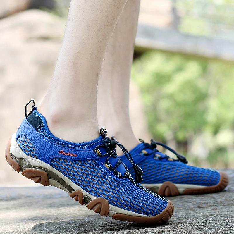 

Men Outdoor Hiking Shoes Breathable Big Size Mesh Sports Shoes for Camping Climbing Trekking Quick-dry Tactical Hiking Sneakers