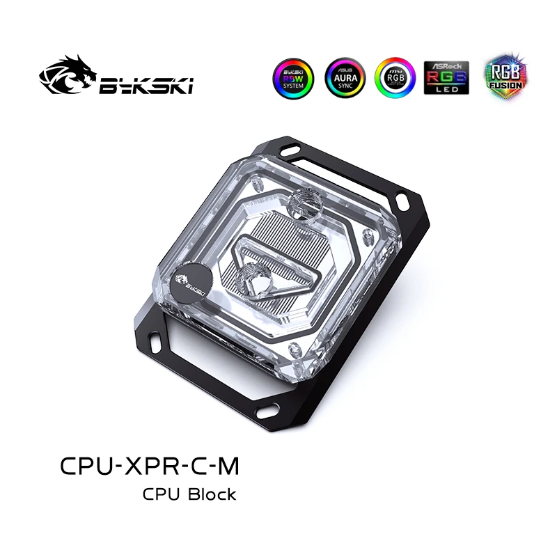 Bykski-processador do Cpu Refrigerador do Bloco de Água Dissipador de Calor para o Ryzen X470 X570 Transparente Rgb 12v 5v - Imagem 3