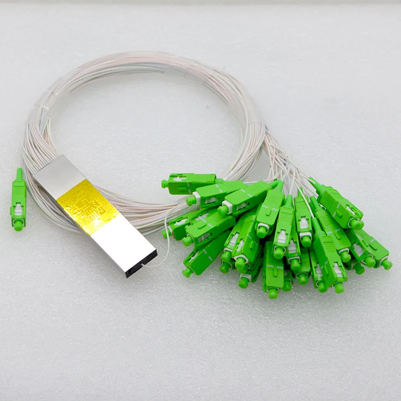 1PCS NEW PLC SC/APC 1:32 Mini Fiber Optic Splitter SM 0.9mm G657A1 FTTH Optic Fiber Splitter Special Wholesale