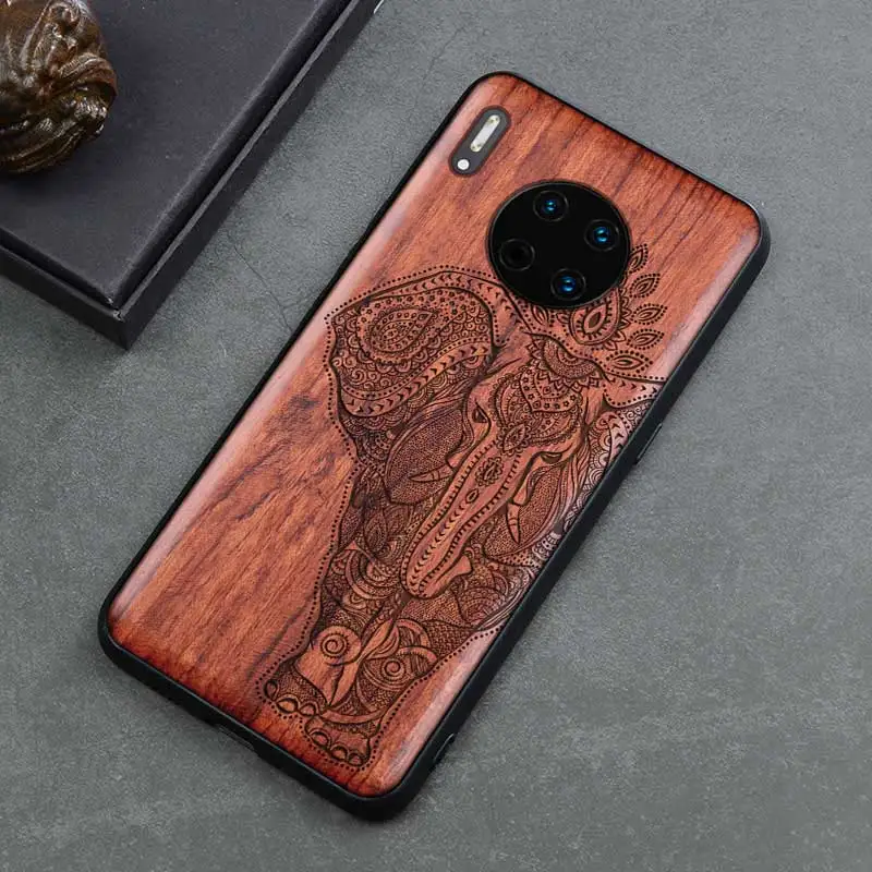 color 3 Для huawei mate 30 Pro Чехол тонкий деревянный задняя крышка ТПУ чехол на бампер на huawei mate 30 mate 30 чехол для телефона - Цвет: color 3