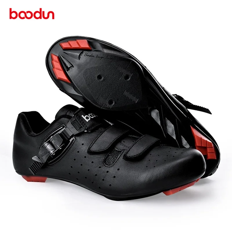 

BOODUN Men Women Genuine Leather Cycling Shoes Breathable Anti-skid Nylon Sole Road Mountain Bike Bicycle Mtb Shoes with Lock