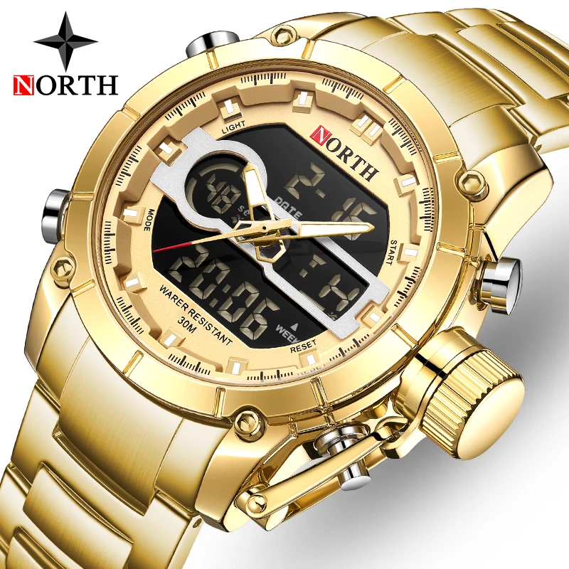 Часы наручные NORTH Top мужские кварцевые роскошные брендовые модные спортивные