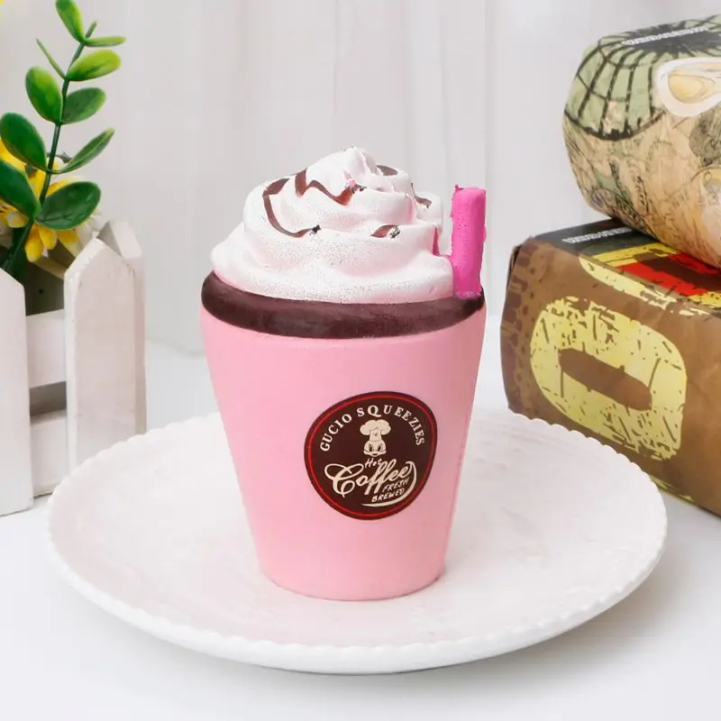 11CM Coffee Cup With Straw Squishy toys Kawaii Scent Slow Rising Squeeze Doll 634F
