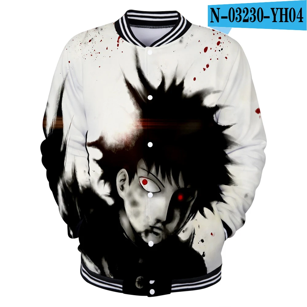 Mob Psycho 100 Молодежная 3D бейсбольная спортивная куртка Мужская/Женская Хип-хоп 3D принт Mob Psycho 100 Осенняя модная бейсбольная куртка - Цвет: 3D