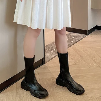 

Spring and autumn 2020 new fashion slim stretch boots mid-tube all-match socks boots female thin thin boots old boots X282