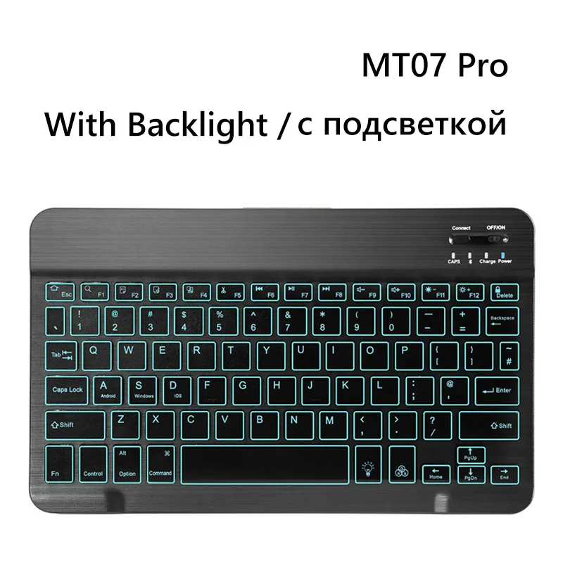 MT07 Pro Backlit AVATTO ультра-тонкий 7 цветов светодиодный с подсветкой беспроводной Bluetooth планшет клавиатура для Android, Mac OS, Windows Tablet Phone - Цвет: MT07 Pro Backlit