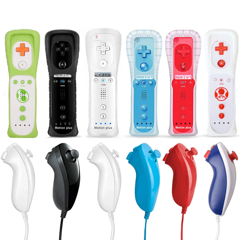 2 in 1 For Nintendo Wii Motion Plus Wireless Remote Controller For Nintend Wii Nunchuck Remote Controle Joystick Joypad