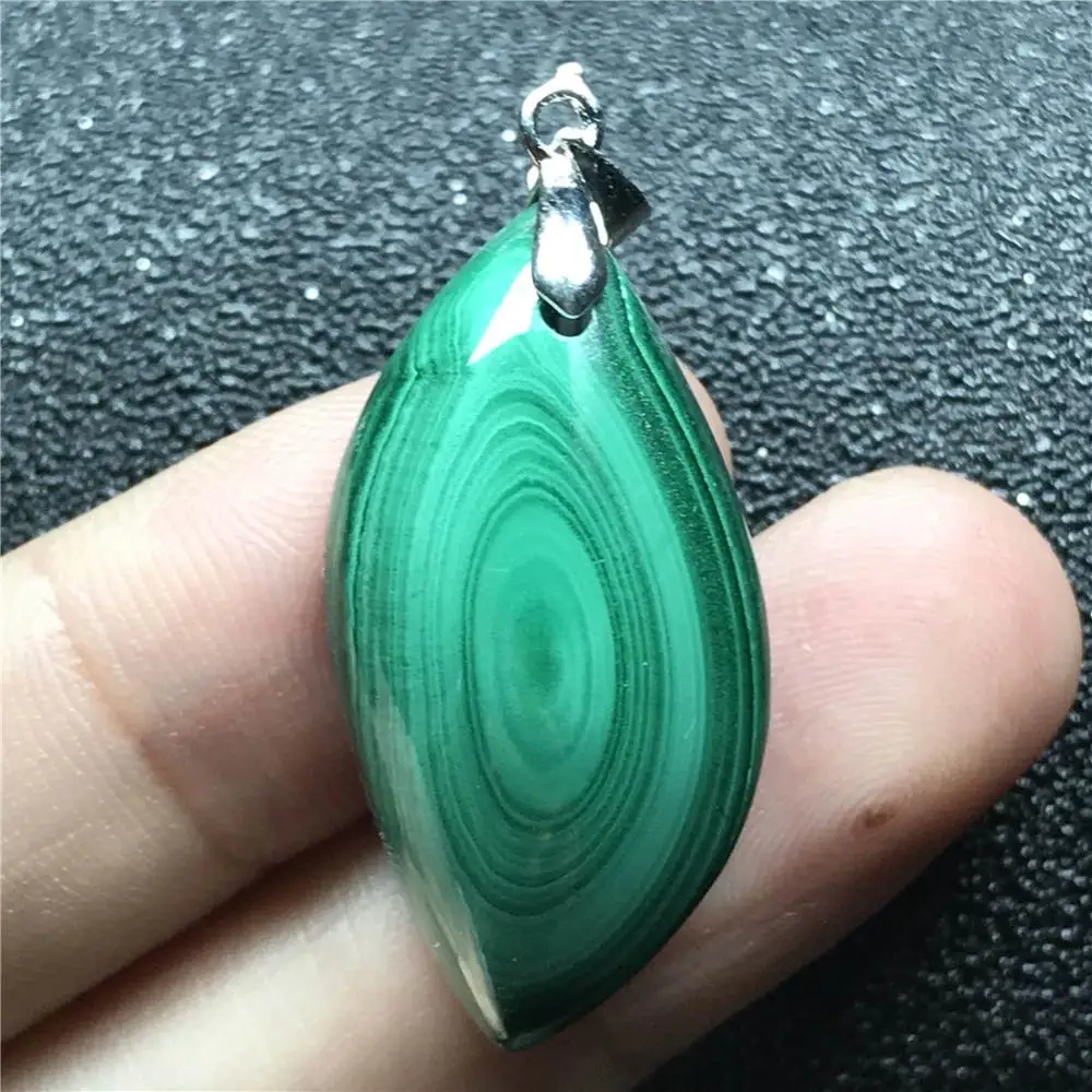 

Natural Green Malachite Pendant Jewelry For Women Lady Man Crystal Silver 31x16x9mm Bead Horse Eye Stone Necklace Pendant AAAAA