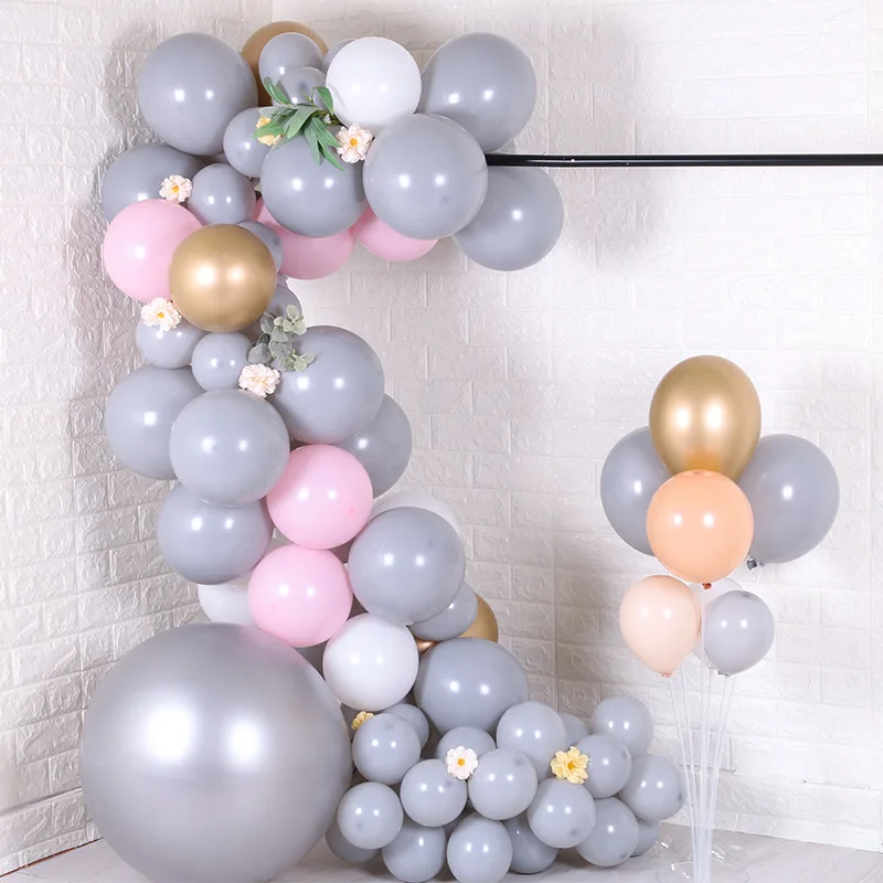 20pcs 5/10/12inch gray ink blue matte macaron 24 inch transparent BoBo balloon wedding decoration birthday party supplies