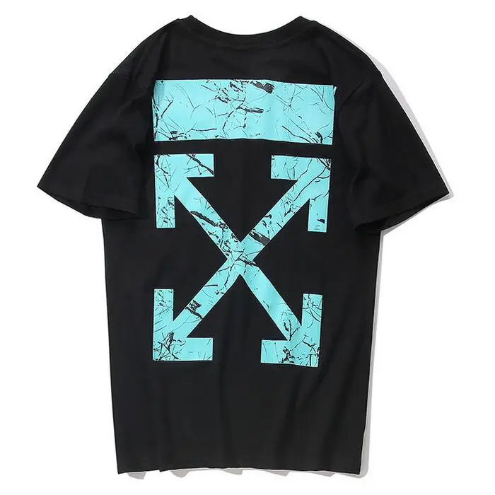 19SS Off-White OW Rendering масляная живопись для мужчин и женщин унисекс пара влюбленных моделей Модная хлопковая футболка с круглым вырезом и коротким рукавом