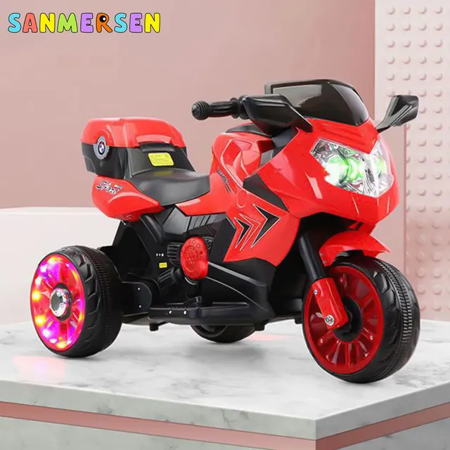 Children's Electric Motorcycle Baby Tricycle Toy Car Off-road Charging 2-8 Year Old Riding Toy Tricycle For Kid With Music Light 4