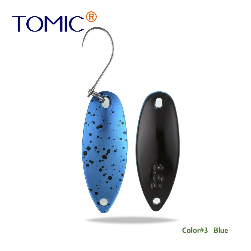Blue Tomic 2 г 3,5 г 5,5 г латунные рыболовные лезвия 1 шт. набор сверхлегкий УФ цвет металлическая приманка микро литье форель бас ложка - Цвет: Blue
