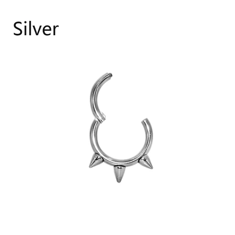 Cone Surgical Steel Septum Clicker Hoop Ring Nose Labret Ear Tragus Cartilage Daith Helix Earring Stud 16g Piercing Jewelry