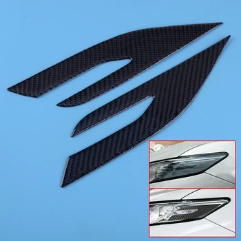 

CITALL 1 Pair Carbon Fiber Black Style Headlight Front Lamp Eye Edge Side Trim Cover C-Shape fit for Toyota Camry 2018 2019