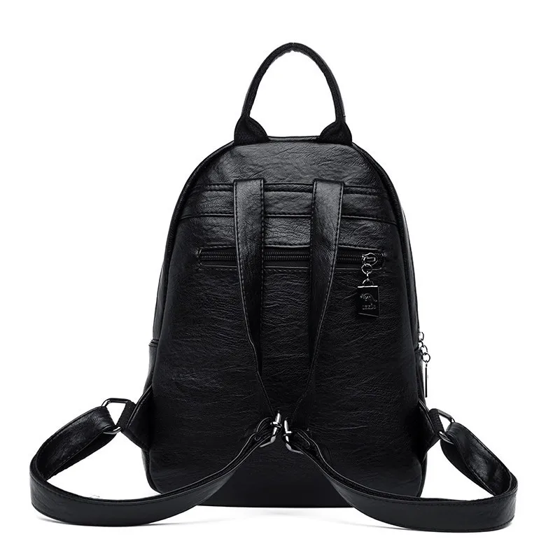Black Backpacks Women Designer High Quality Soft Leather Fashion Back Bag Brand Mochilas Mujer 2019 Packbag Female Travel Bags