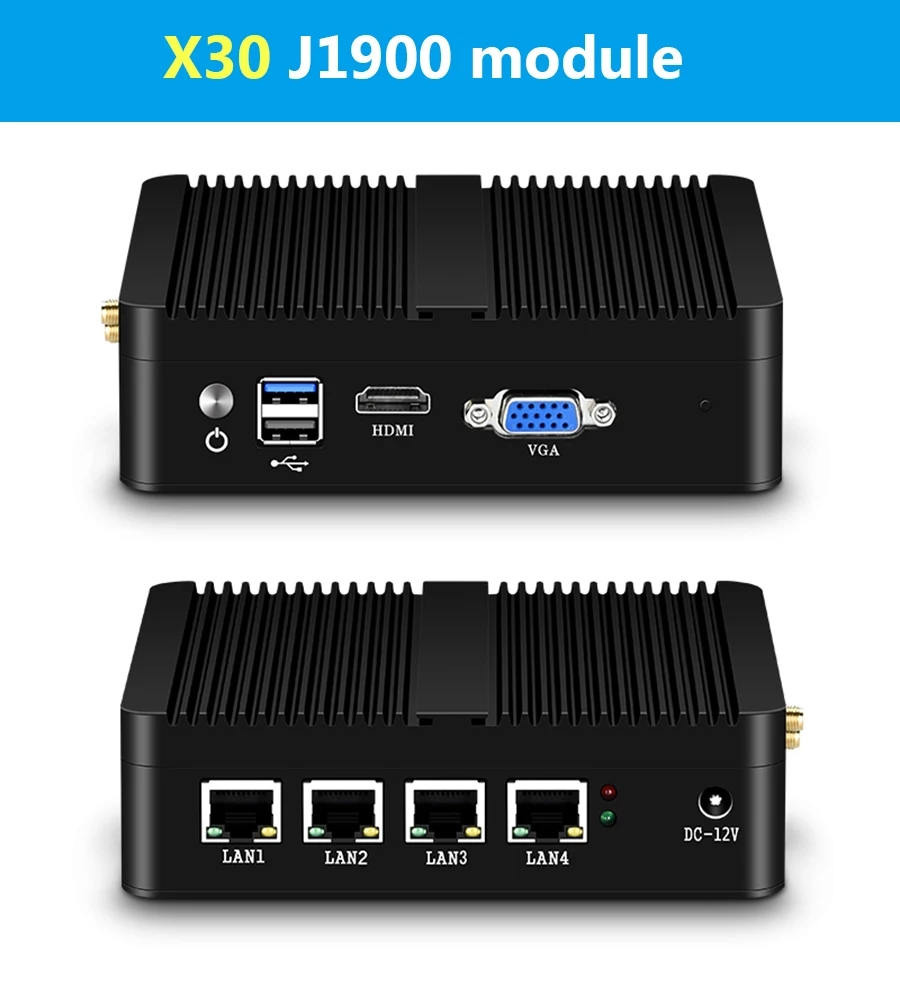 BEBEPC Мини ПК 4 гигабитный Ethernet LAN Celeron J1900 Pfsense Ubuntu Windows 10 брандмауэр маршрутизатор RJ45