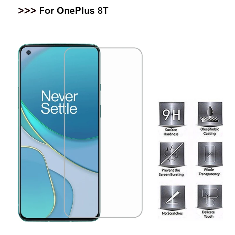 Закаленное стекло для ONEPLUS 8 T 9H защитная стеклянная пленка экрана закаленное Pelicula