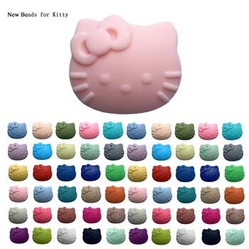

Silicone Beads hello kitty 100pcs Baby Teething Bead Chew Product Food Grade Silicone BPA Free Pacifier pendant Necklace Making