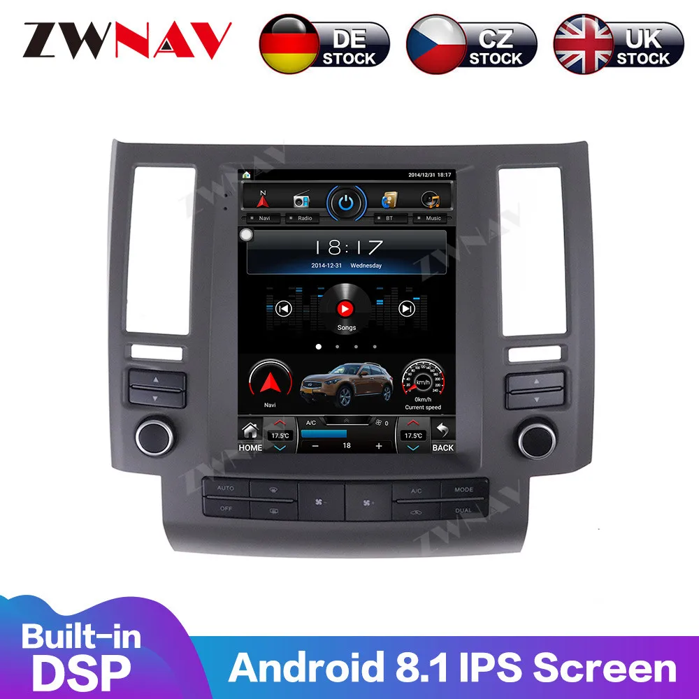 

Vertical screen Tesla Android 8.1 PX6 Car Multimedia Player Stereo For Infiniti FX FX35 FX45 2003 - 2009 Radio GPS Navigation