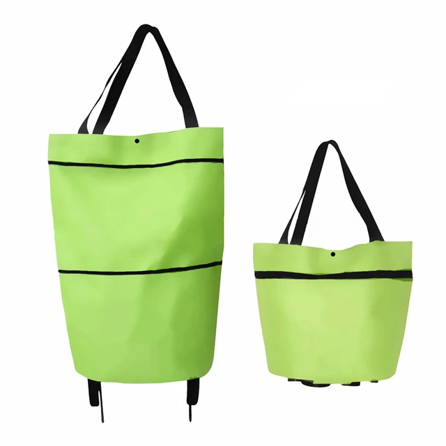 Small Pull Cart Portable Shopping Food Organizer Trolley Bag On Wheels Bags Folding Shopping Bags Buy Vegetables Bag Tug Package Green