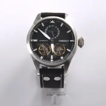 

Corgeut 47MMClock Sport men Mens Top Brand Luxury Automatic Mechanical Watch Men flywheel luminous date Male Clock Sport men