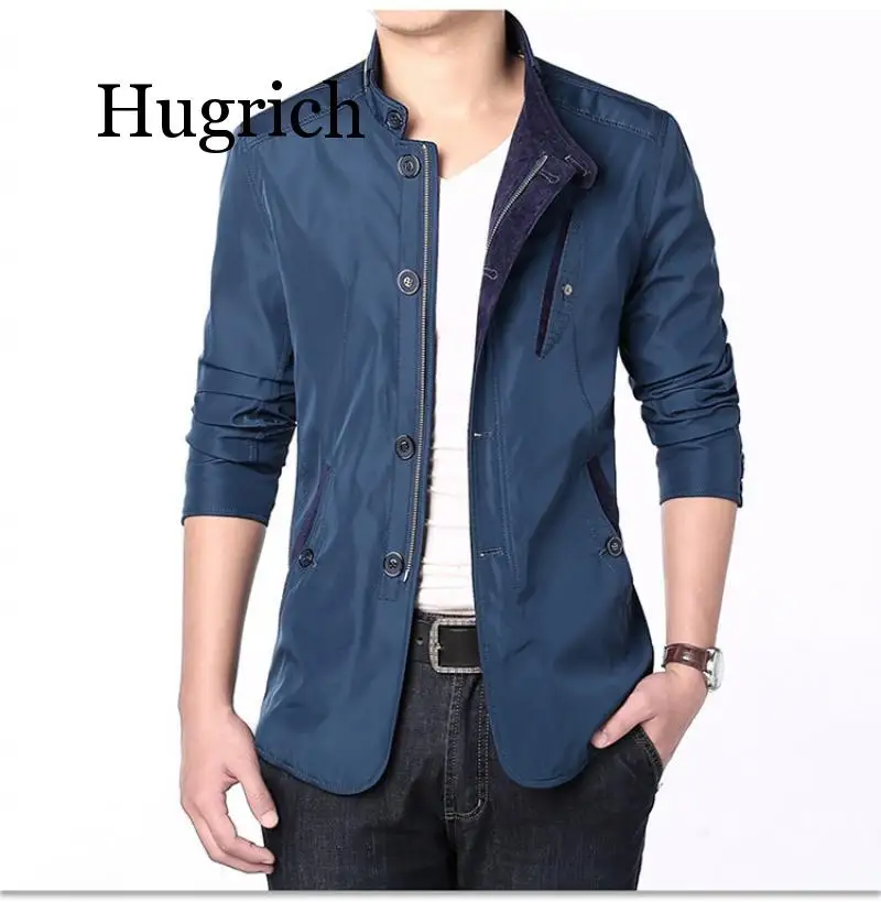 

Spring Summer Thin Varsity Jacket Men Fashion Stand Collar Business Jackets Coat Pockets Windproof Mens Outwear Windbreakers