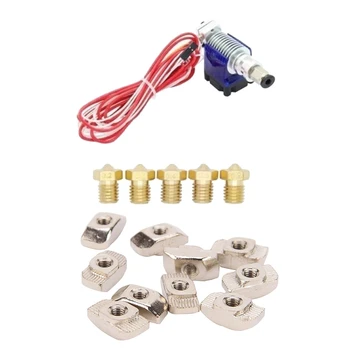 

1set for V6 J-Head Hotend 1.75mm 0.4mm Long Distance Extruder & 50PCS M5 Hammer Nut Aluminum Connector T Fastener
