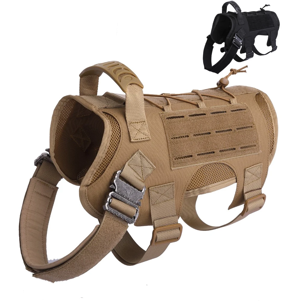 Military Dog Vest Breathable Tactical Dog Clothes Harness Adjustable MOLLE Training Harness For Ser