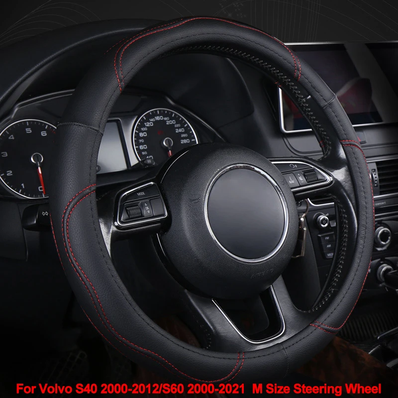 Auto Car Steering Wheel Copertura Wrap Non-Slip Per Volvo S40 2000 -2010 2011 2012 S60 2000 - 2021 M Di Formato Volant Volante