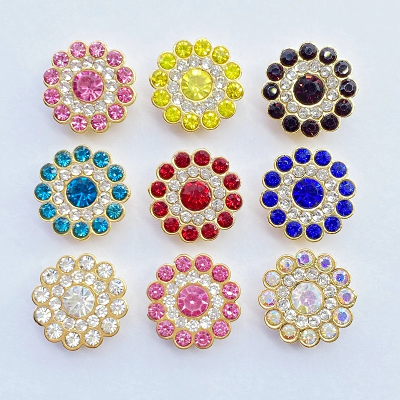 30/50pcs Shiny beads 13mm Multicolor round Rhinestone Bezel For Scrapbook Cards Decoration DIY Jewelry Crafts Loose Beads F27 stone beads
