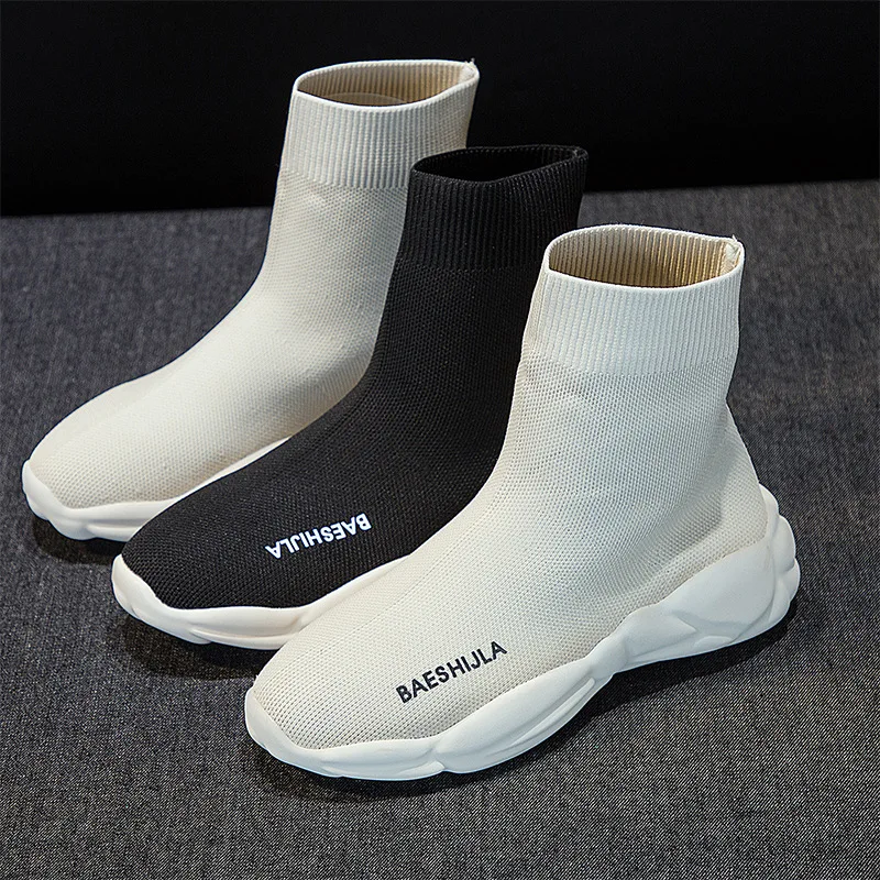 

Autumn New Style Elasticity wa zi xie Women's 2019 tou qi wa Boots Trendy Shoes Super Fire Casual Hight-top Sports Network Red W