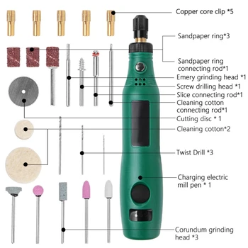 

Cordless Drill Power Tools Electric 3-Speed Mini Drill Grinding Rotary Tool Kit