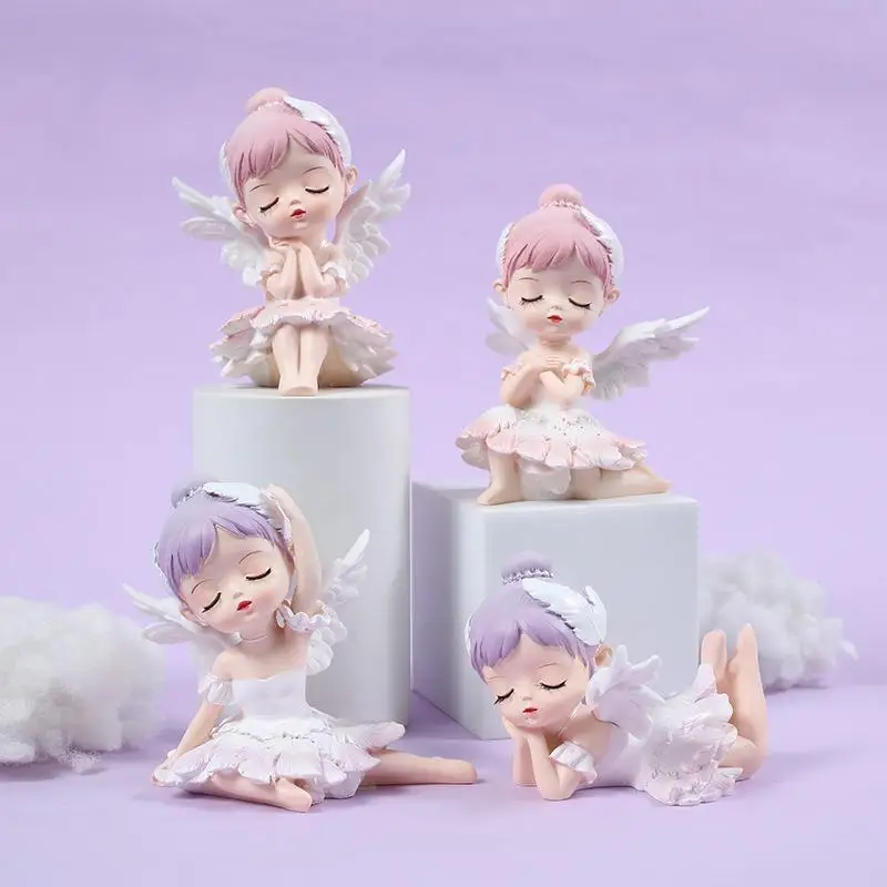 Bella Ballet Girl Lovely Little Cartoon Home Table Decor Send Friend Students Children Resin Car Ornaments |