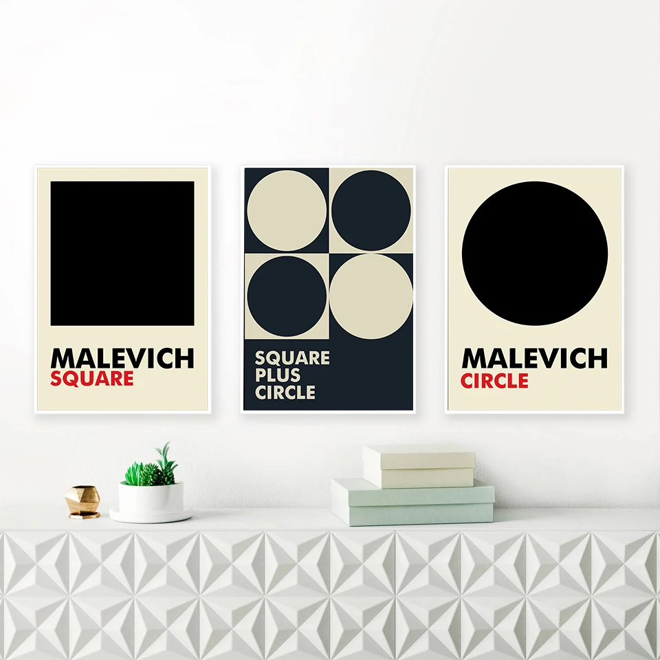 Impresión cuadrada circular del círculo del arte de la geometría circular  supremacist de Kazimir Malevich, cartel de arte abstracto moderno  minimalista de mediados de siglo - AliExpress, image size:960x960