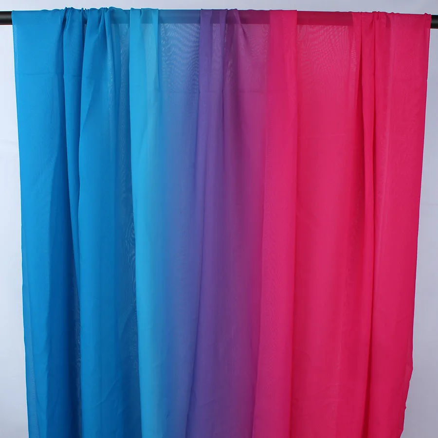 Тень из шифона с эффектом омбре 2 тона 100D шифоновая градиентная ткань плавное