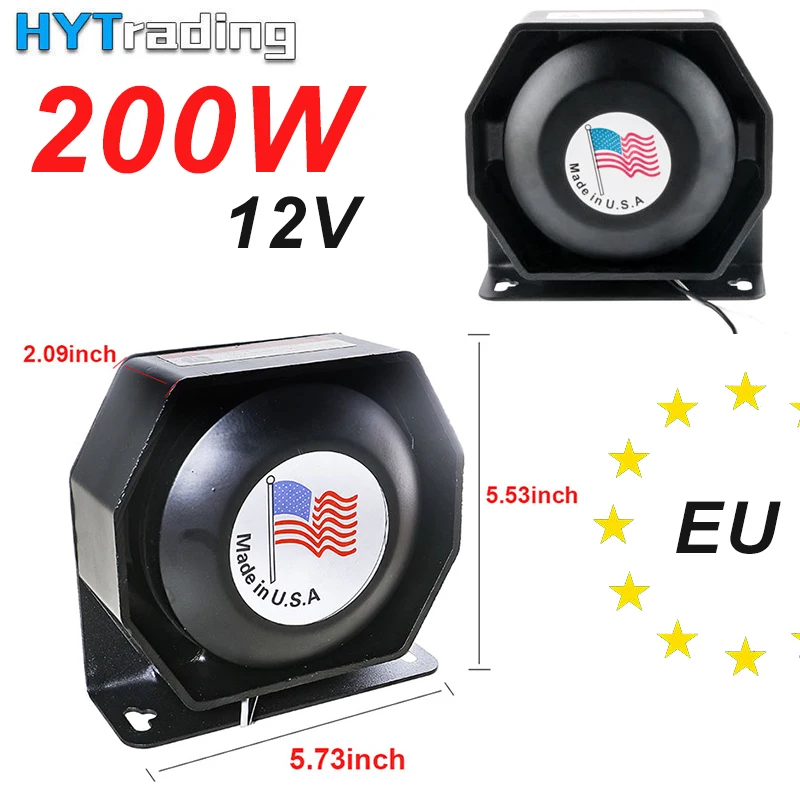 1pc 200W horns Автомобильный многотональный& клаксон рога для полиции, скорой помощи, пожарная машина, универсальная модель 12V 200W Lould Динамик полицейская сирена электронный клаксон - Цвет: 1pc 200W horns