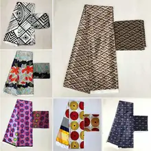 Натуральная шелковая ткань Африканская шелковая восковая шелковая шифоновая ткань 2+ 4 ярдов африканская ткань Дубай кружевная африканская восковая ткань для Пэчворк MA-02