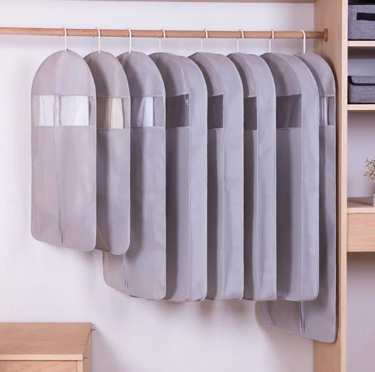 

3pcs Dustproof Clothes Cover for Garment Suit Dress Coat Hanging Type Home Wardrobe Clothes Storage Organizer Bags