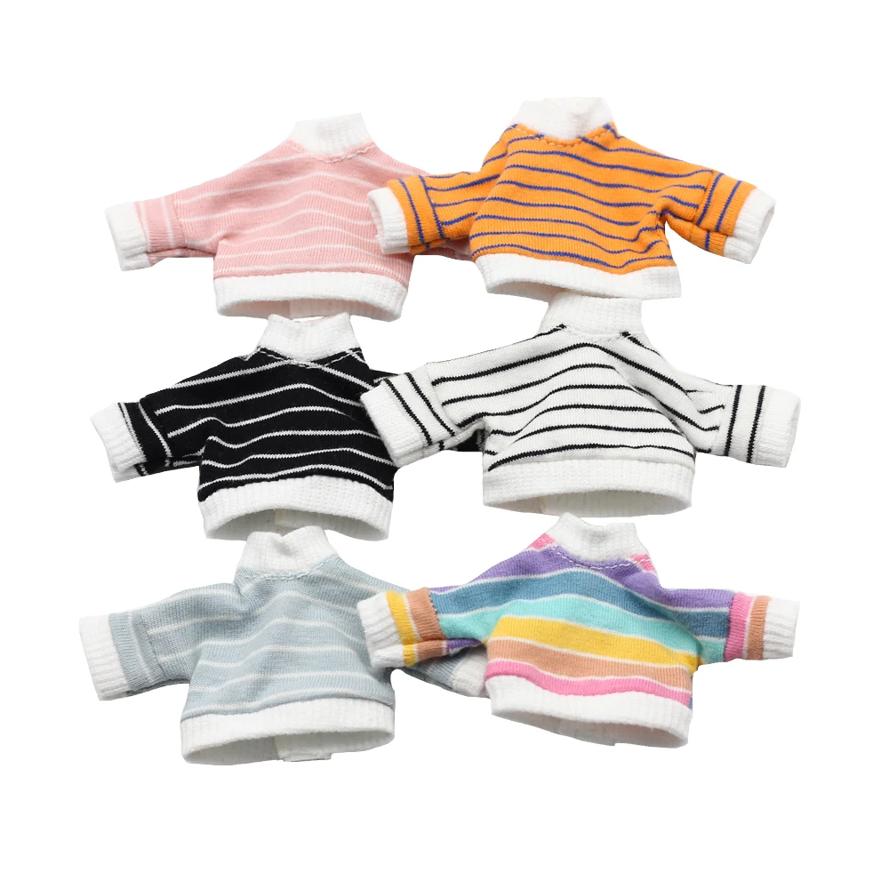 New 1/12 bjd Doll Clothing Stripe Long Sleeve T-shirt for ob11,obitsu11,Mollys,GSC,DOD doll accessories clothes